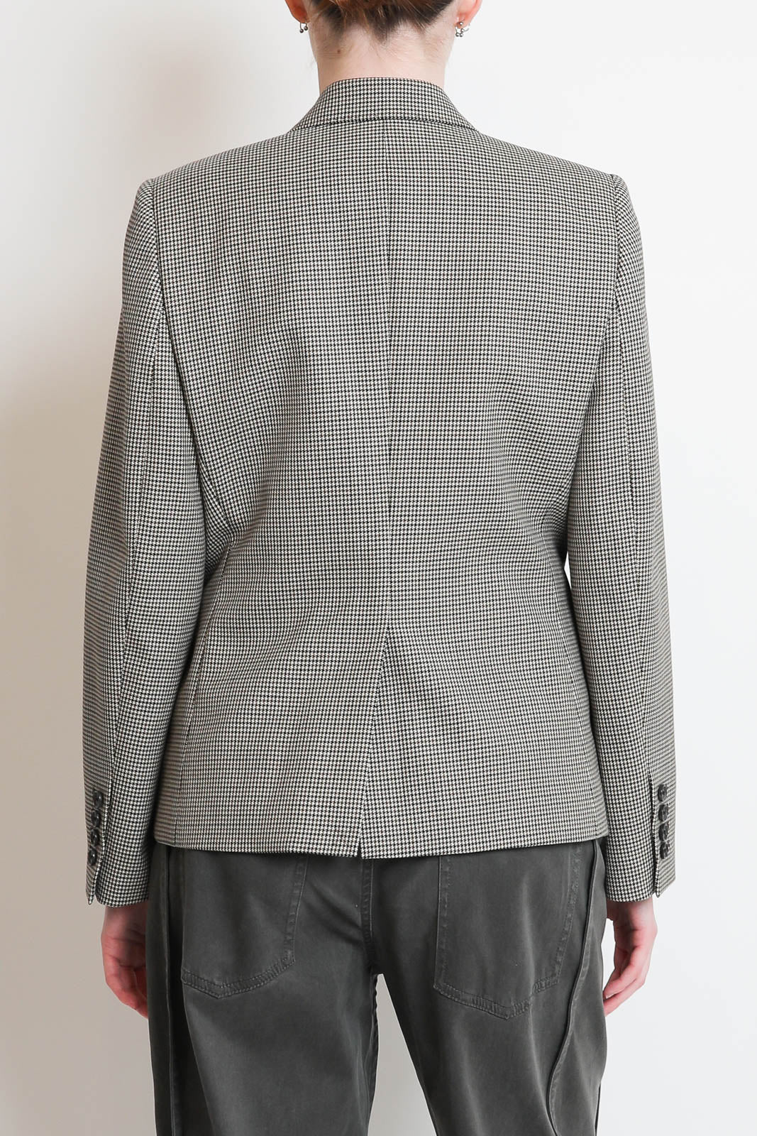 Nili Lotan, Blazer Ysee in Beige/Brown Houndstooth