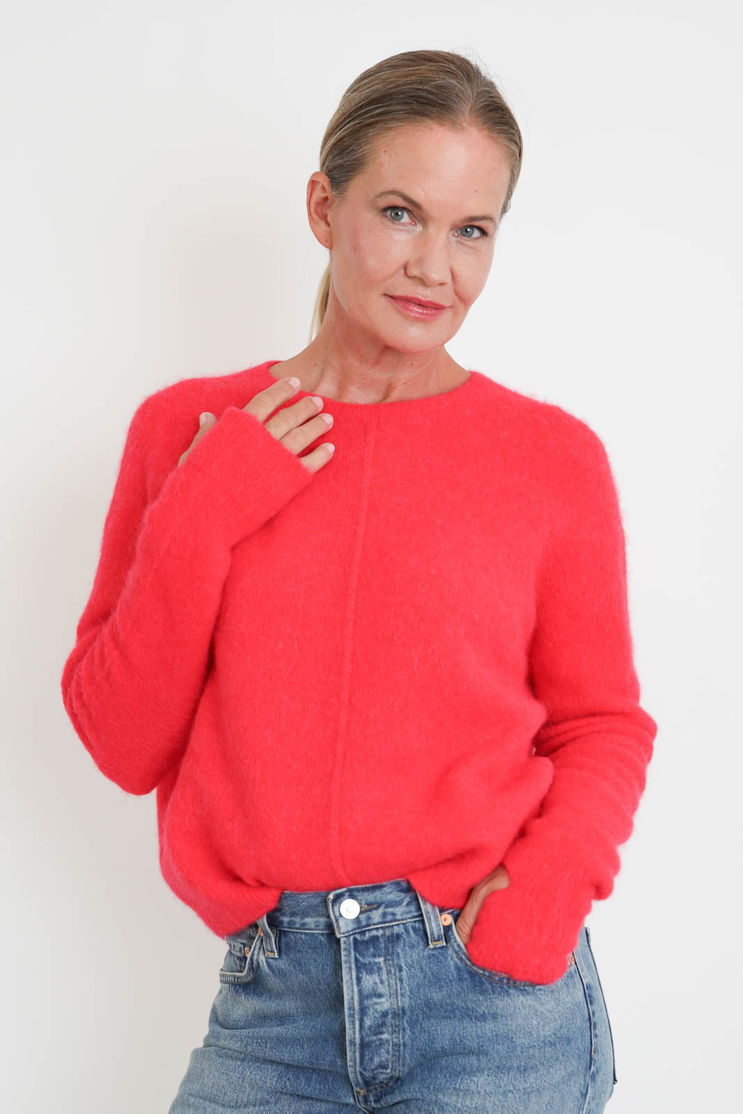 FLOOR, Pullover Round-Neck in Carminio