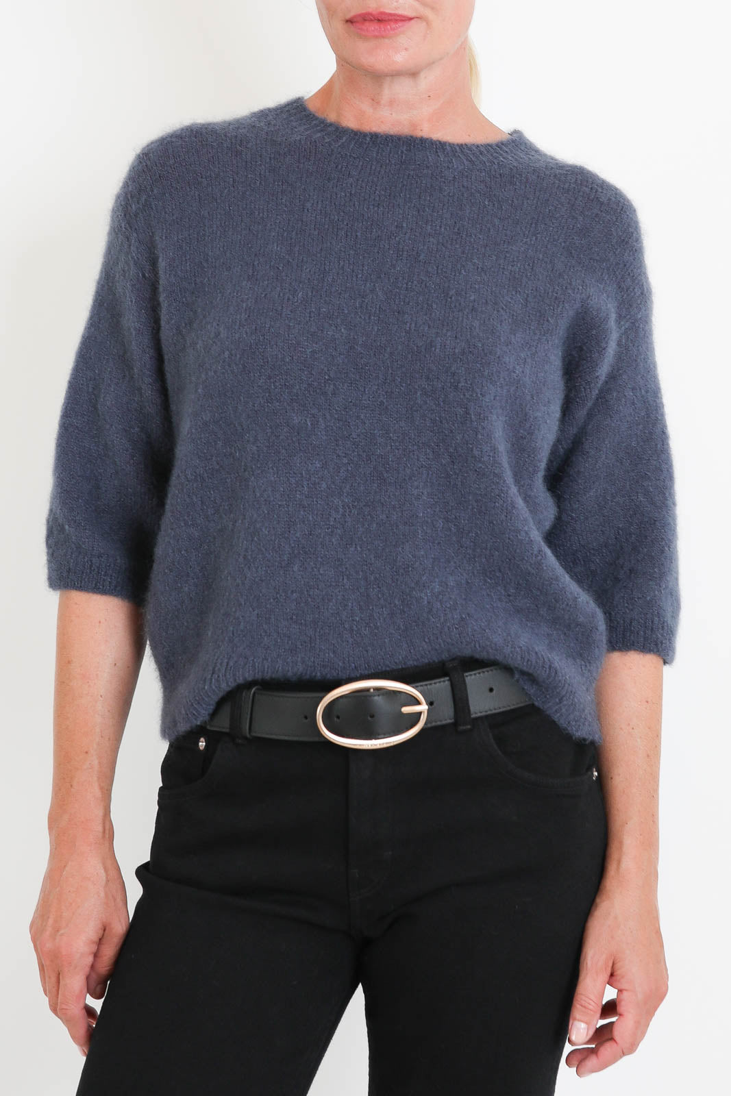 Pomandère, Pullover aus Mohair in Petrol