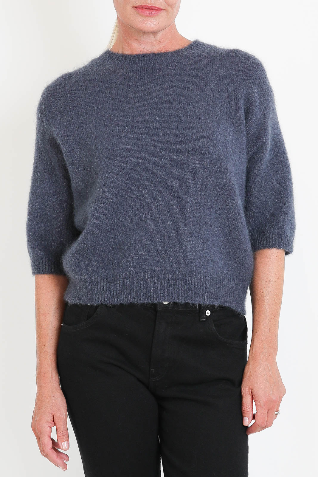 Pomandère, Pullover aus Mohair in Petrol