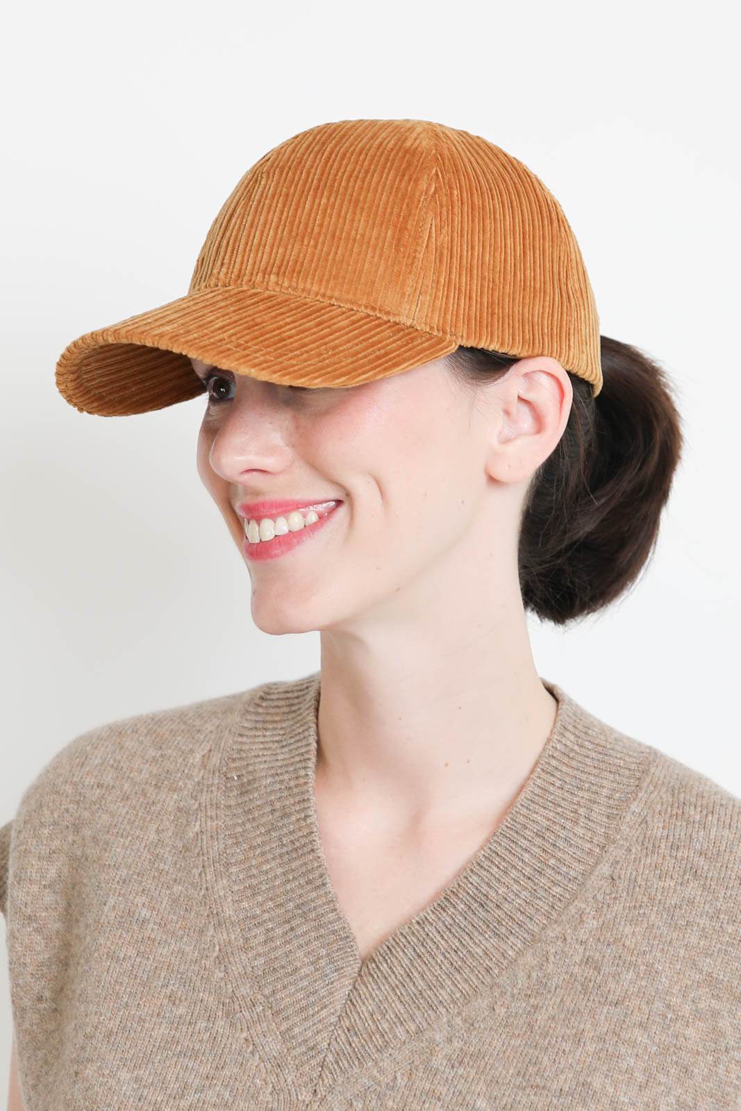 Headoniste, Baseball-Cap Velours in Honey