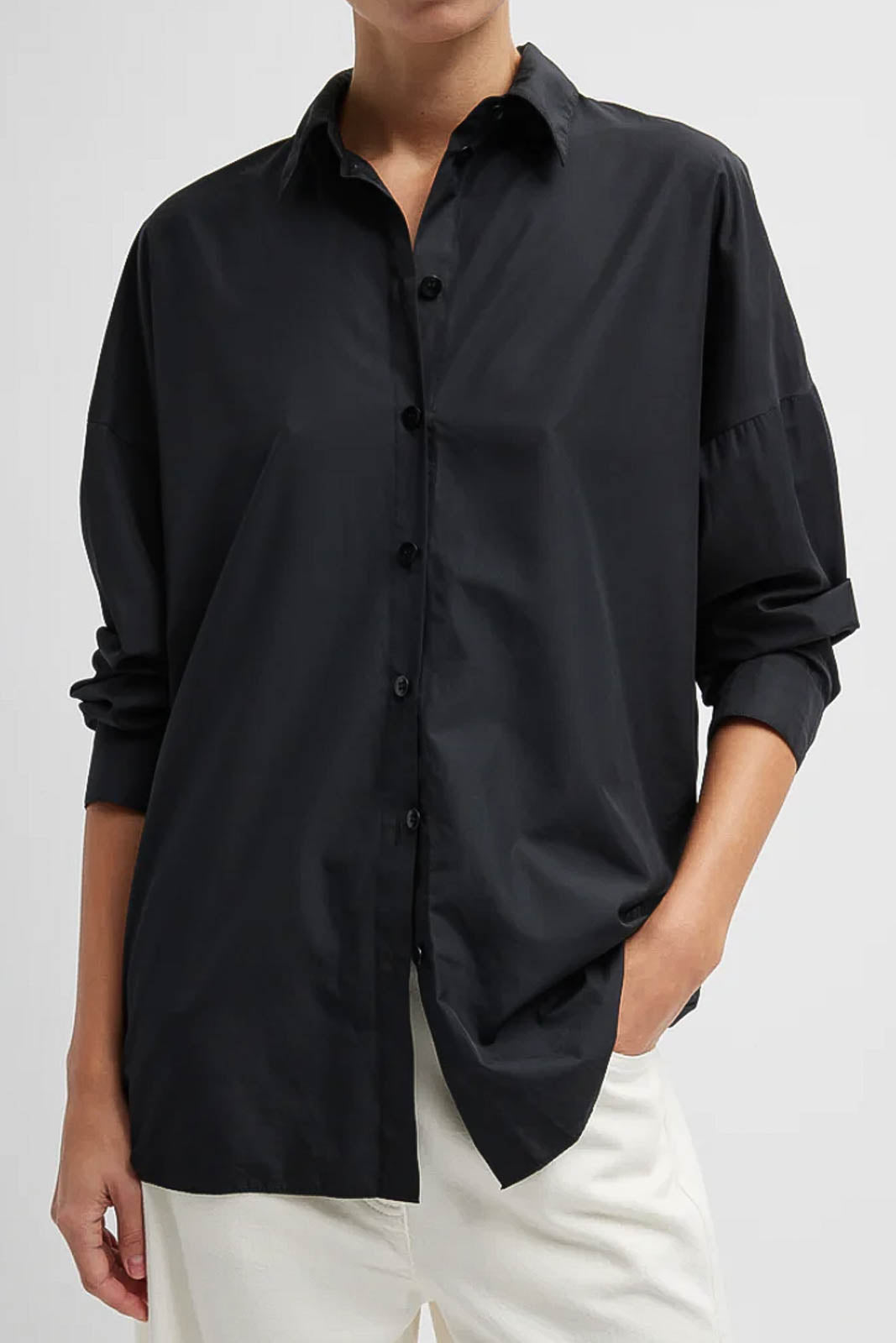 Bluse Sporty Nylon in Schwarz