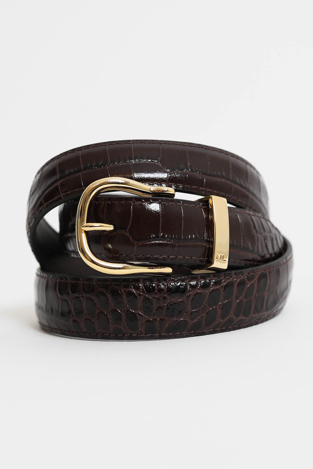 Nili Lotan, Gürtel Louise in Dark Brown Embossed