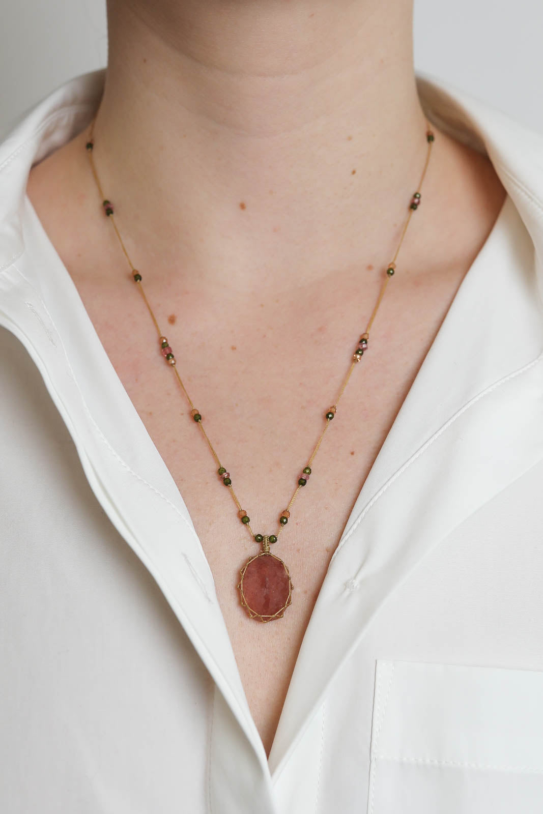 Sharing Bijoux, Halskette Tibet in Strawberry Pink