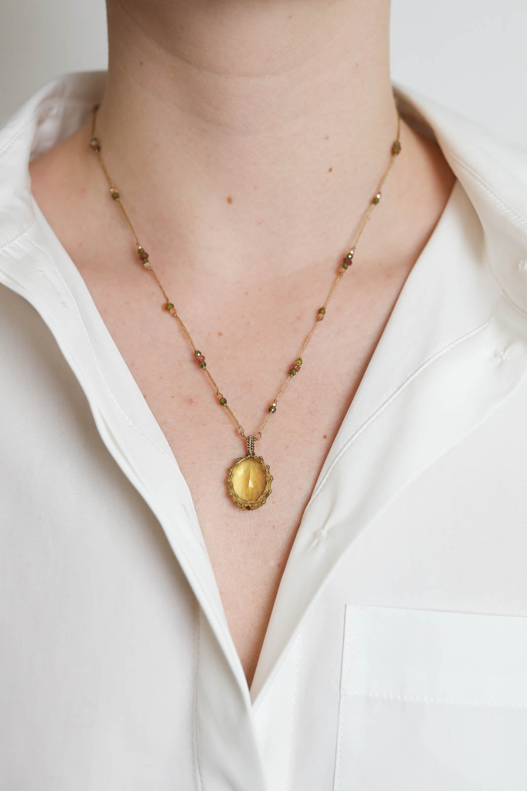 Sharing Bijoux, Halskette Tibet in Lemon Topaz