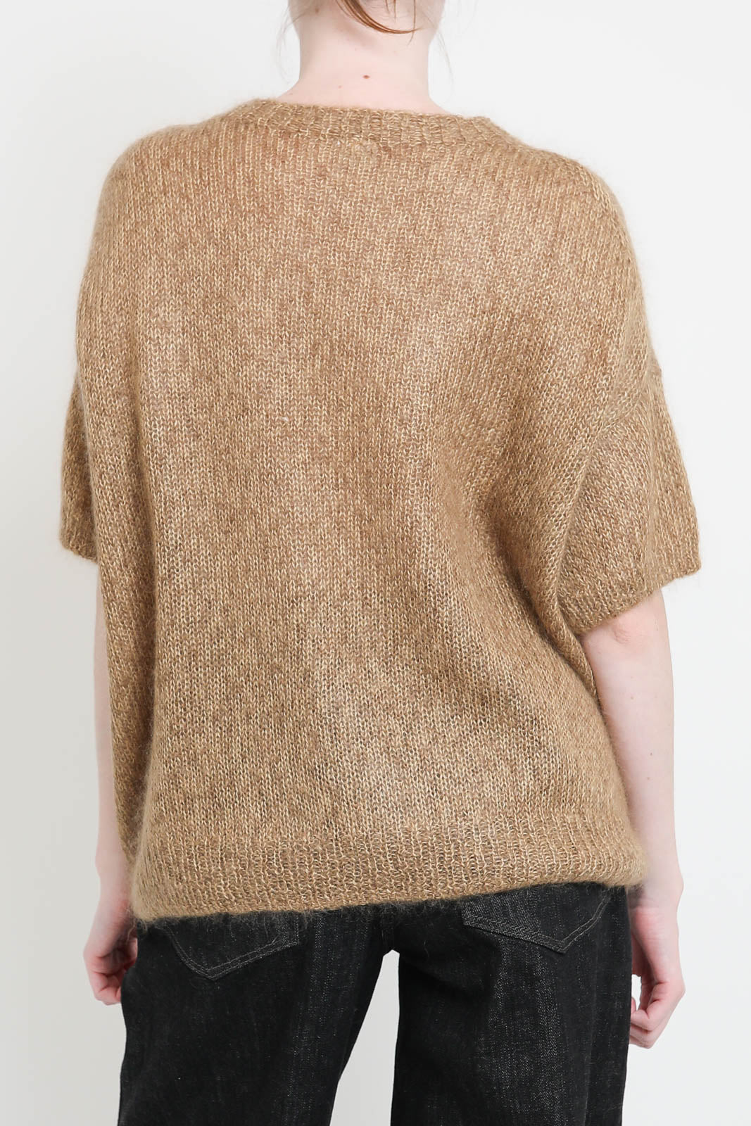 T-Shirt aus Mohair in Camel