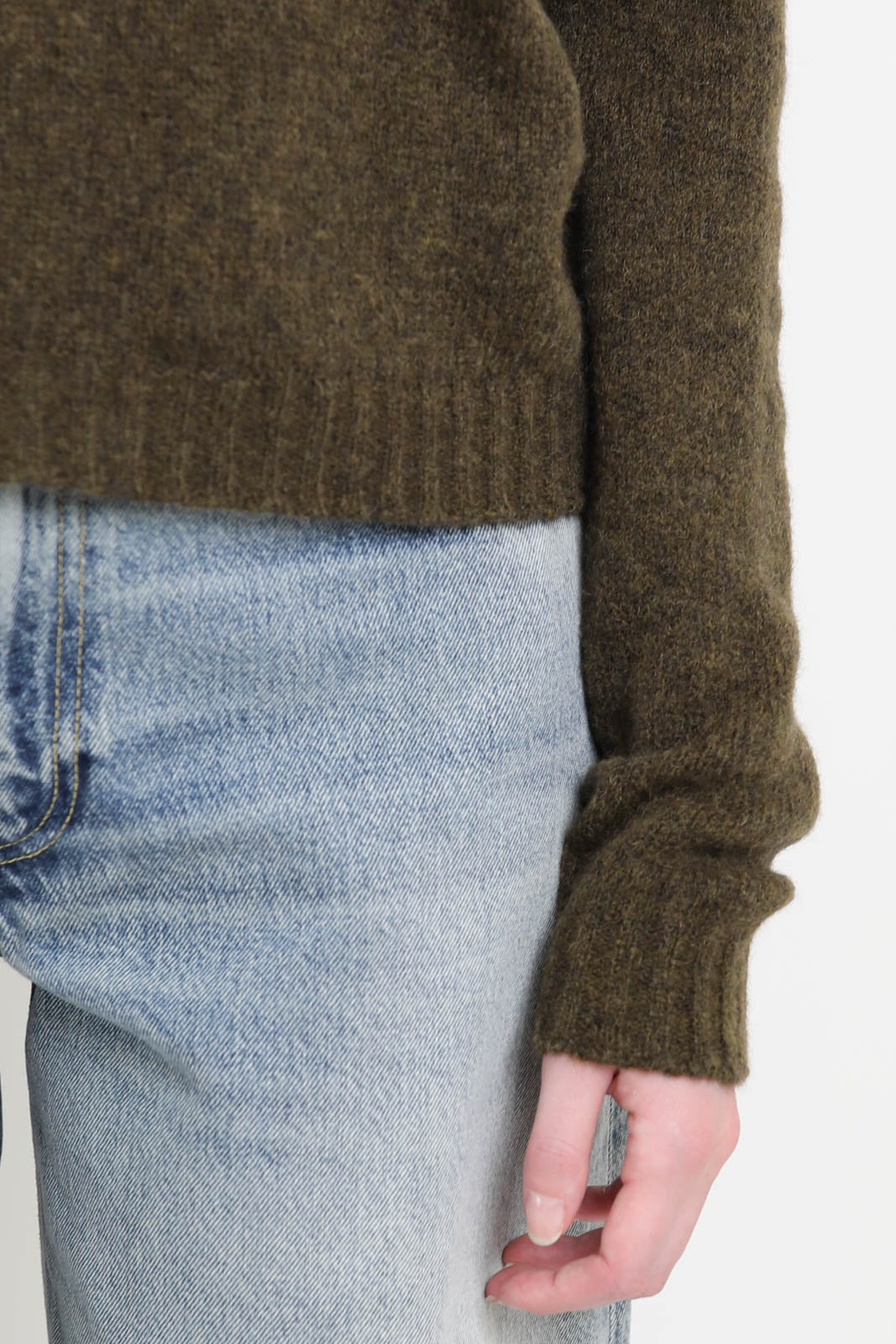 Pullover Scollo V in Militare