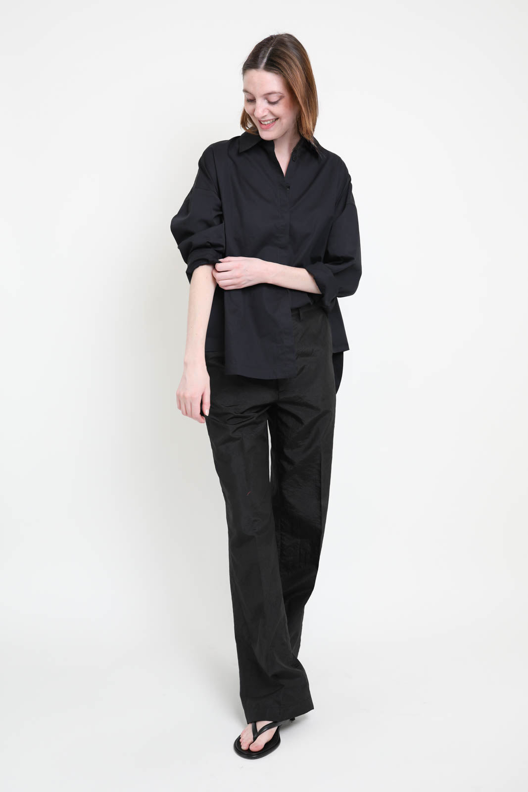 Tibi Hose Crispy Rodney in Schwarz