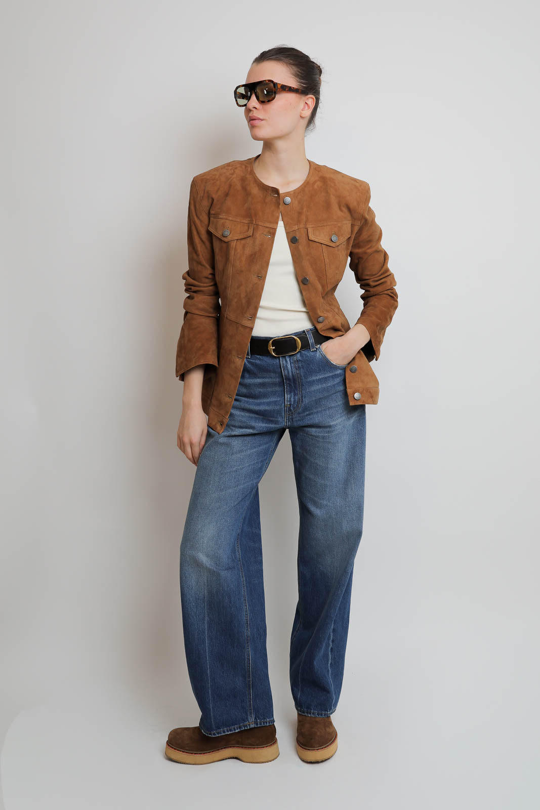 Haikure_Jacke Temple Suede in Chocolate