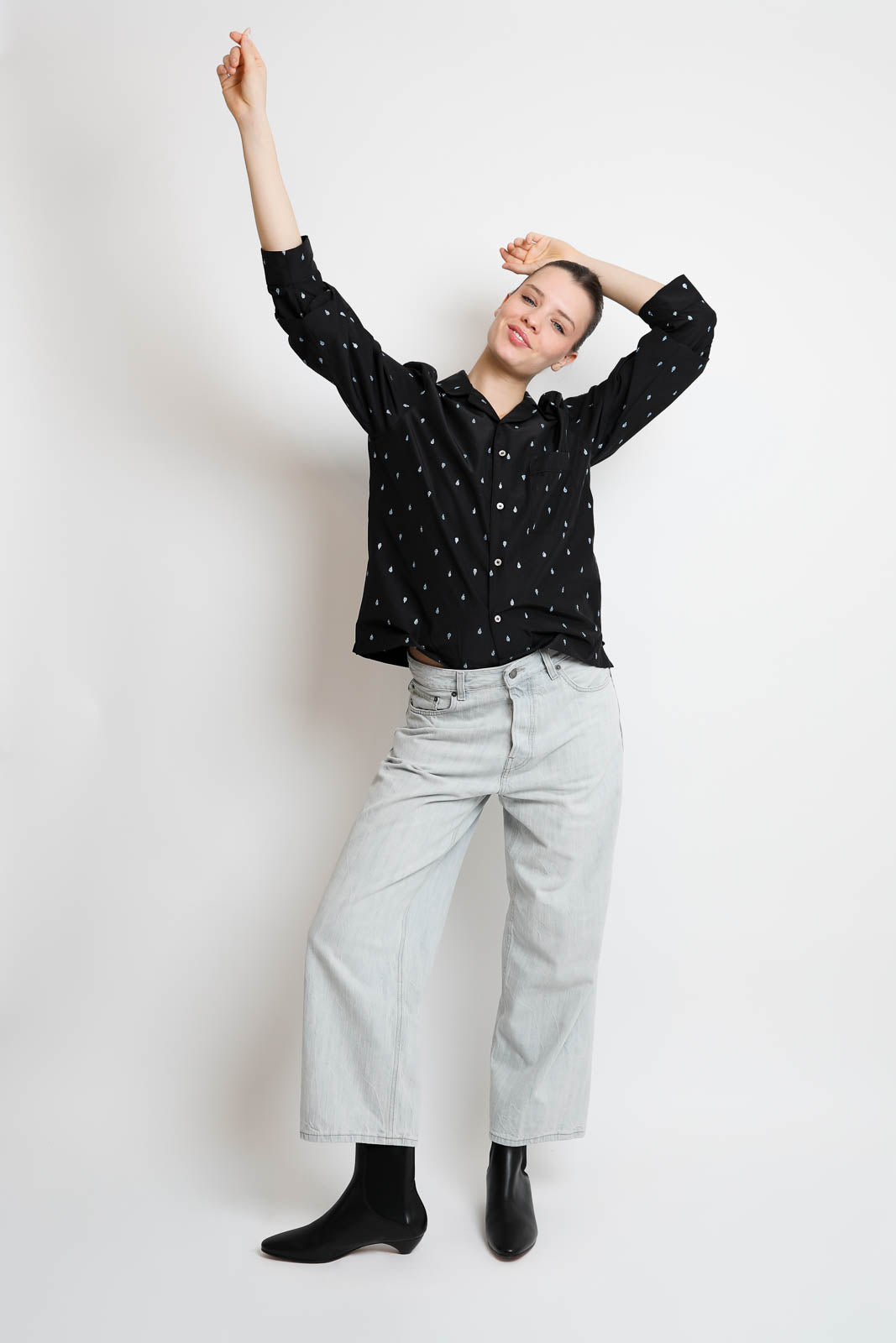 Forte-Forte_Bluse Glitter Taffetas in Schwarz