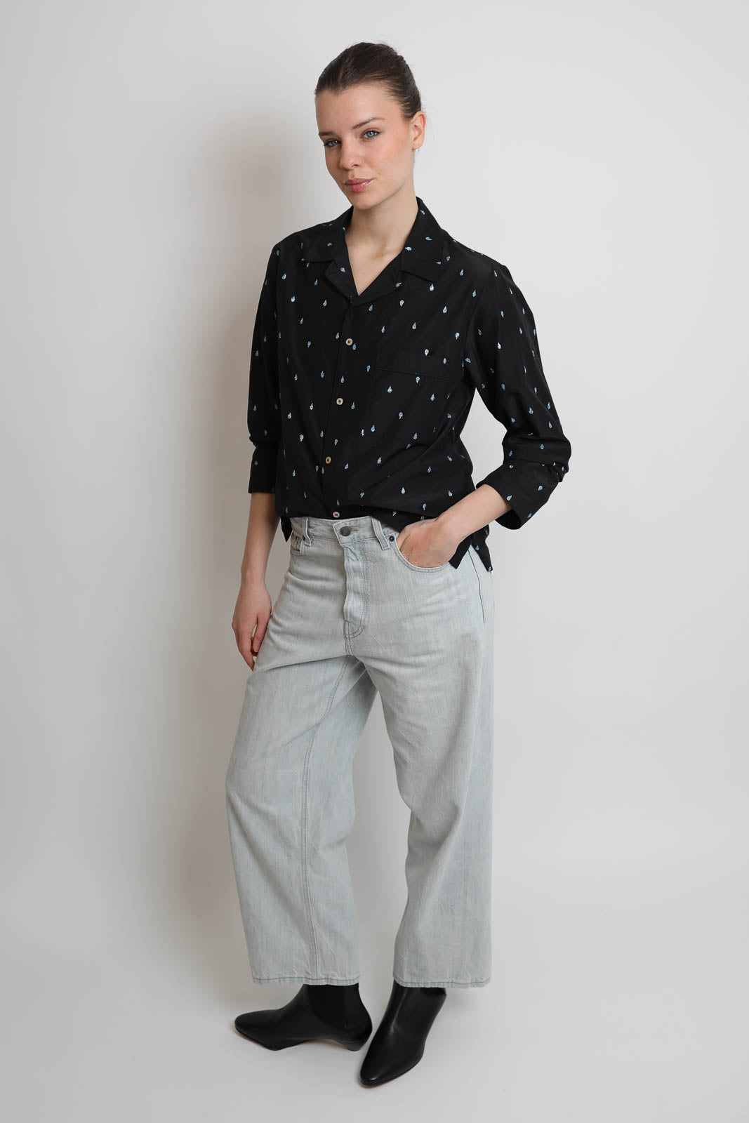 Forte-Forte_Bluse Glitter Taffetas in Schwarz