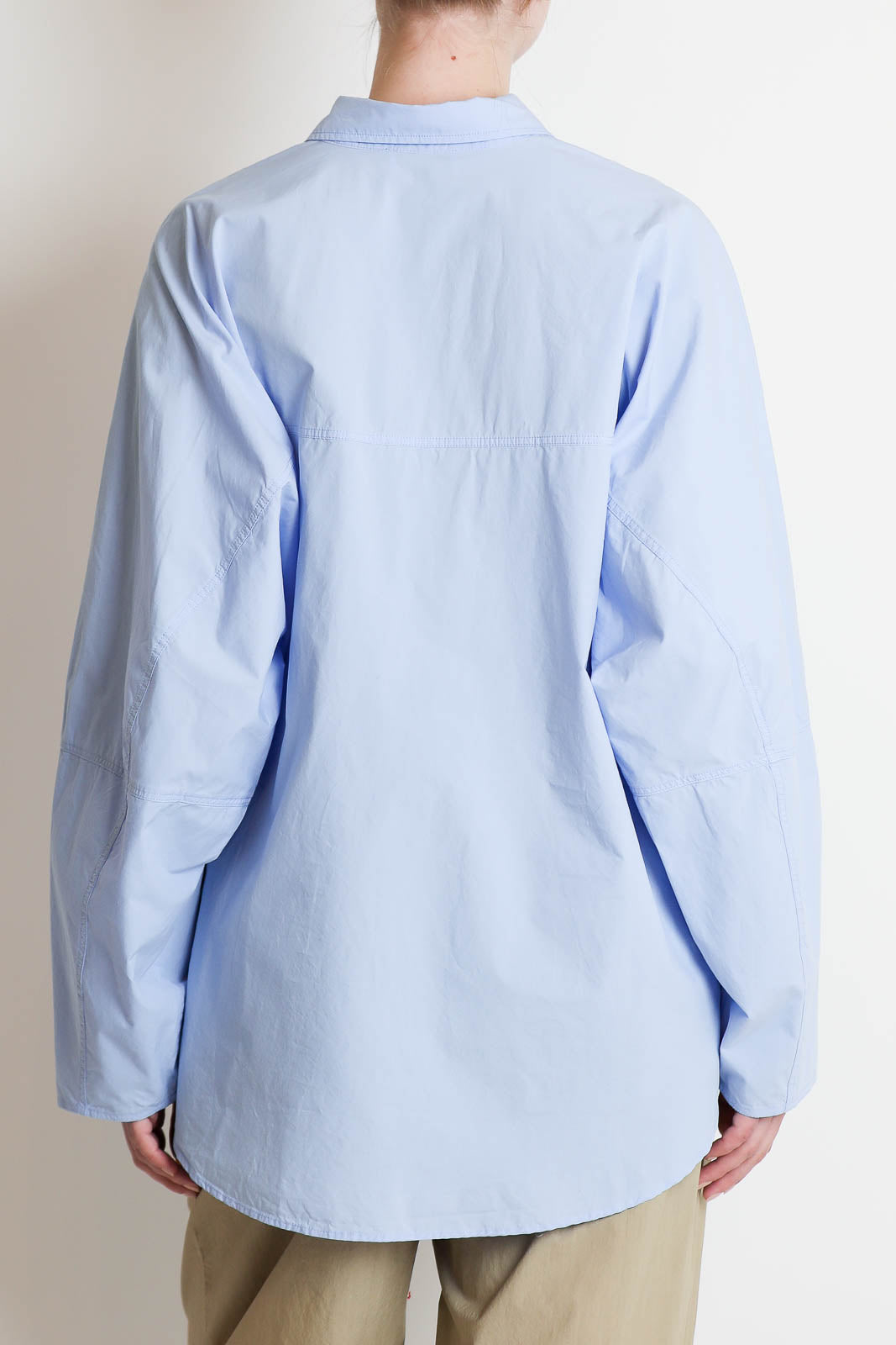 Zenggi, Bluse Popline Wide Sleeve in Sky Blue