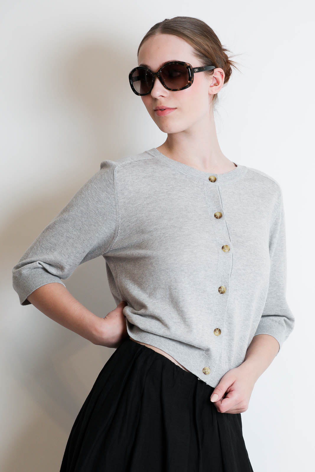 Cardigan Cash in Light Grey Melange