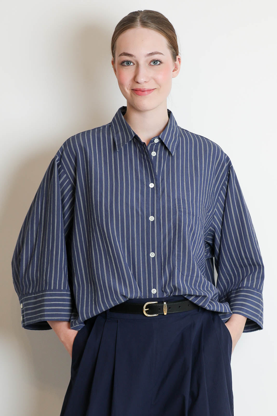 Zenggi, Bluse mit Streifen in Mid Blue