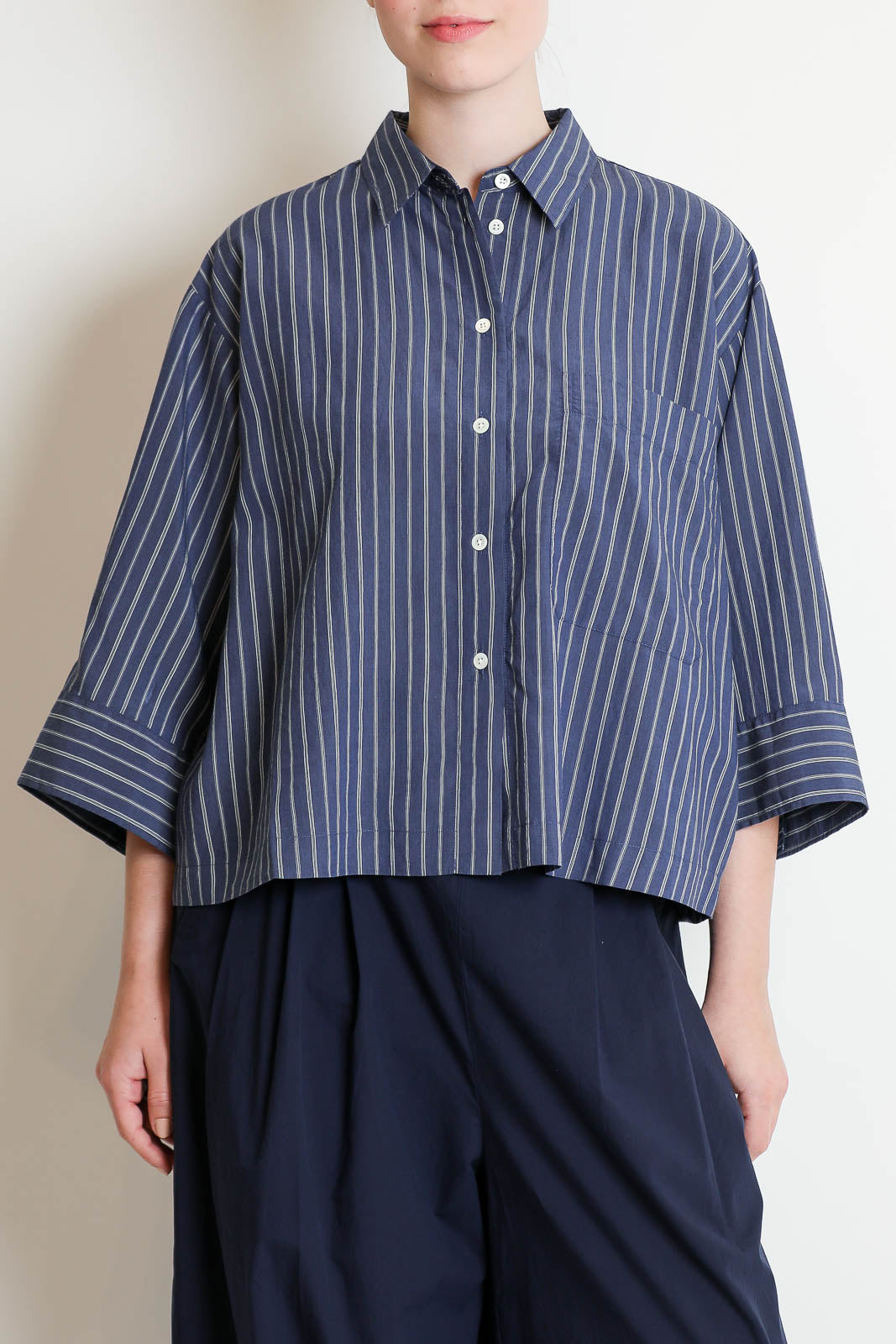 Zenggi, Bluse mit Streifen in Mid Blue
