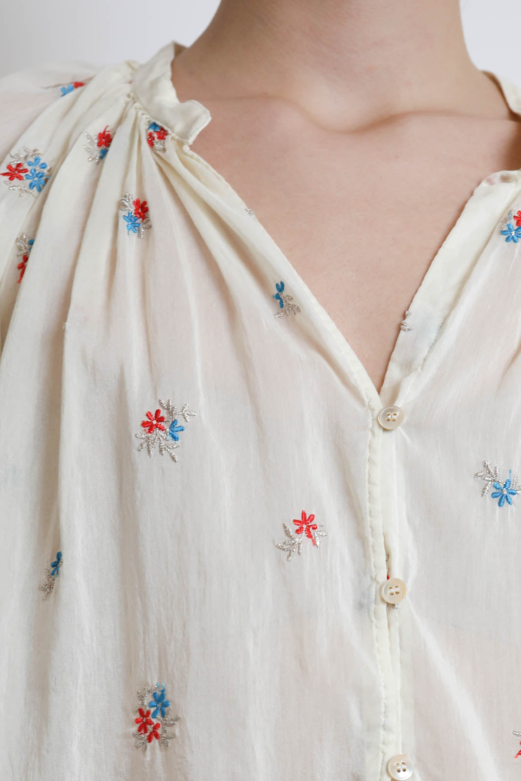 Forte-Forte, Bluse Petites Fleurs in Butter