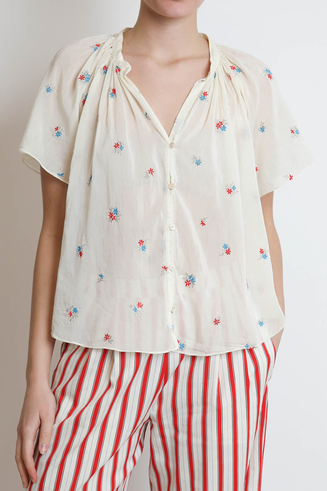 Forte-Forte, Bluse Petites Fleurs in Butter