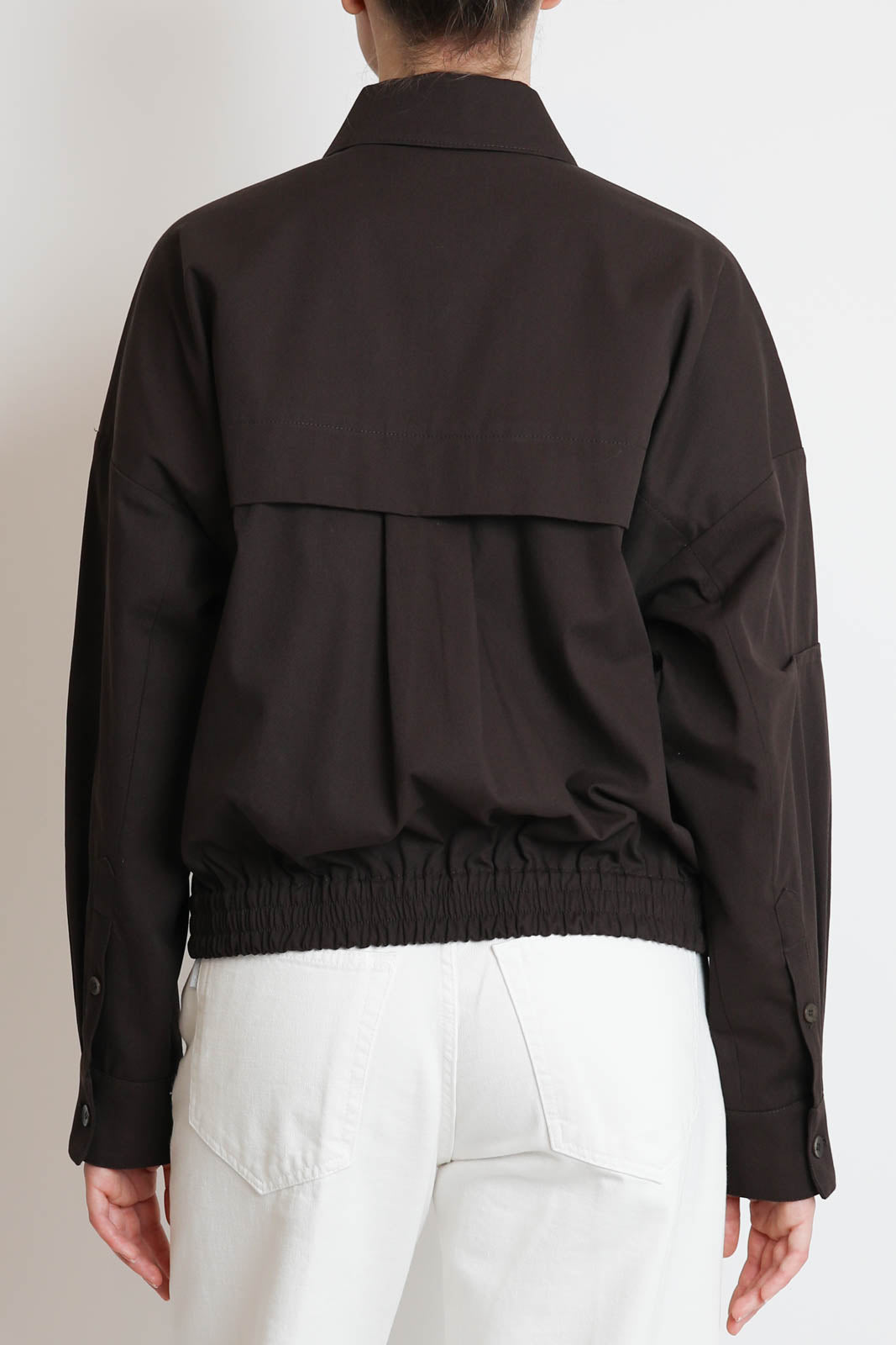 Tibi, Luxe Spring Twill Jacket in Hickory Brown