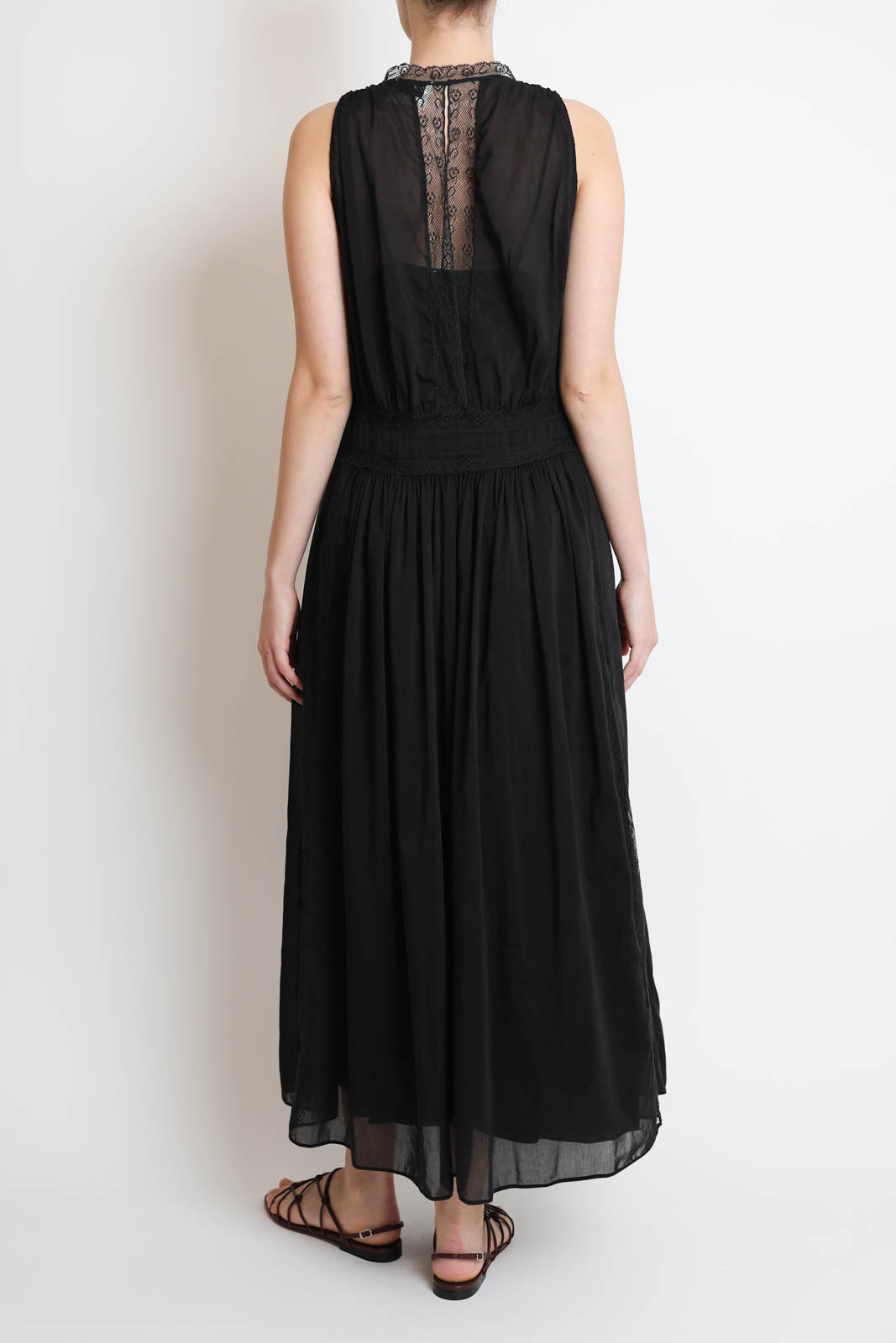 Forte-Forte, Kleid aus Voile in Schwarz