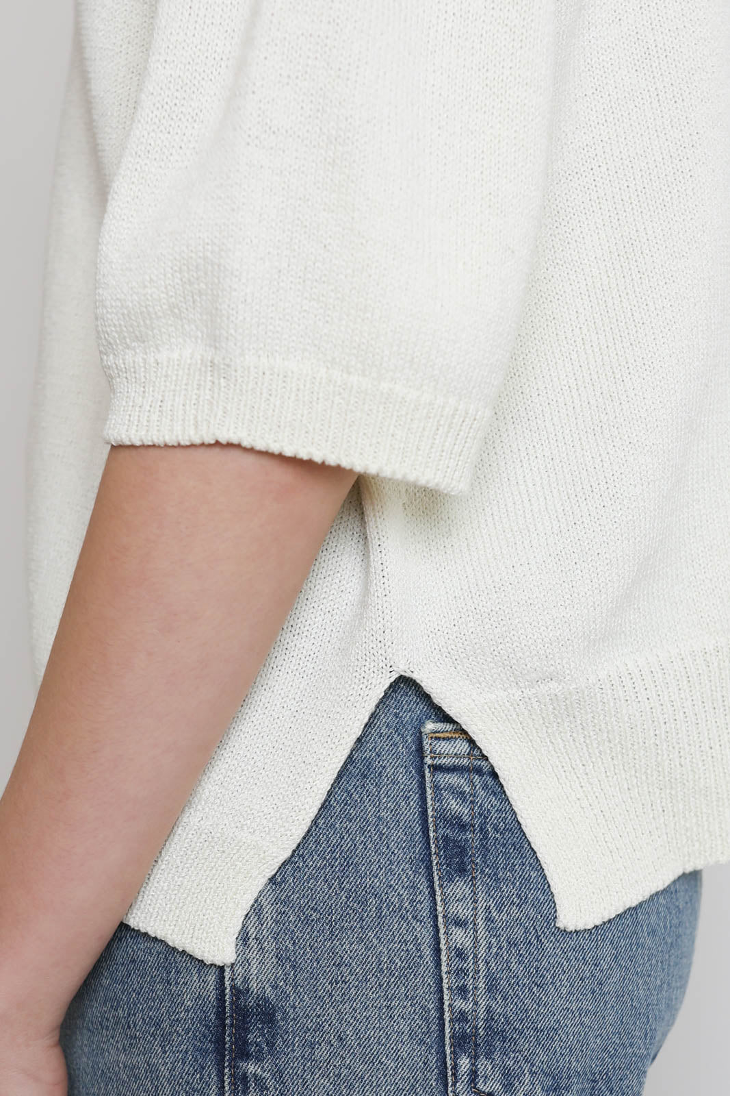 Atomo Factory, Pullover mit Polo Kragen in Panna