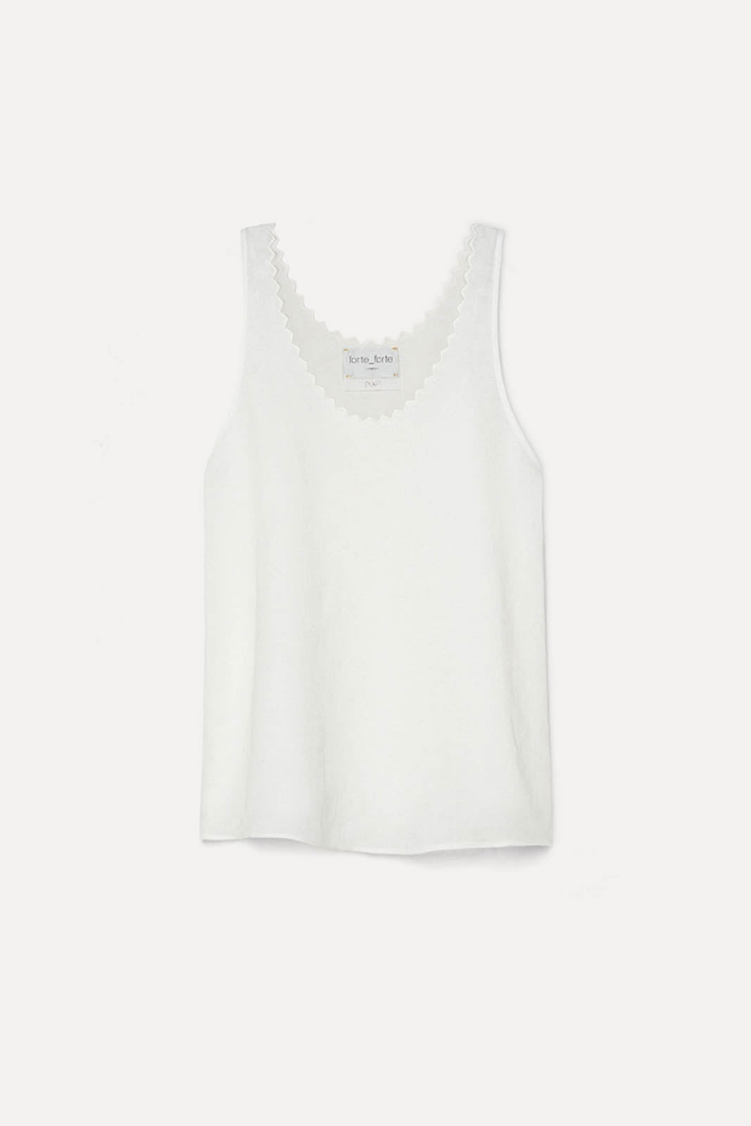 Forte-Forte, Tank Top Chic Linen in Crystal
