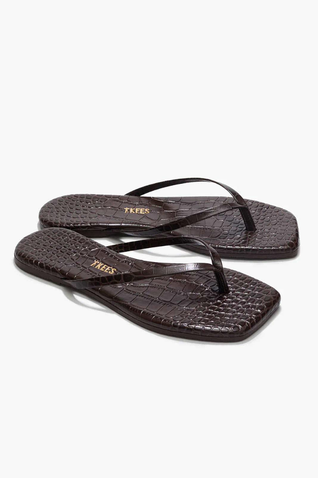 TKEES, sandales Square Toe Lily en Carob Croc