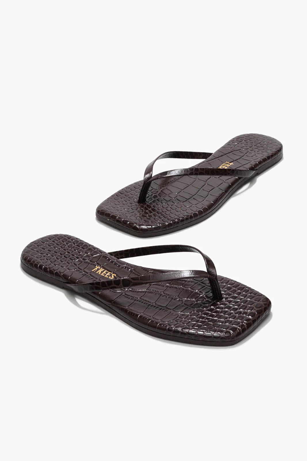 TKEES, sandales Square Toe Lily en Carob Croc