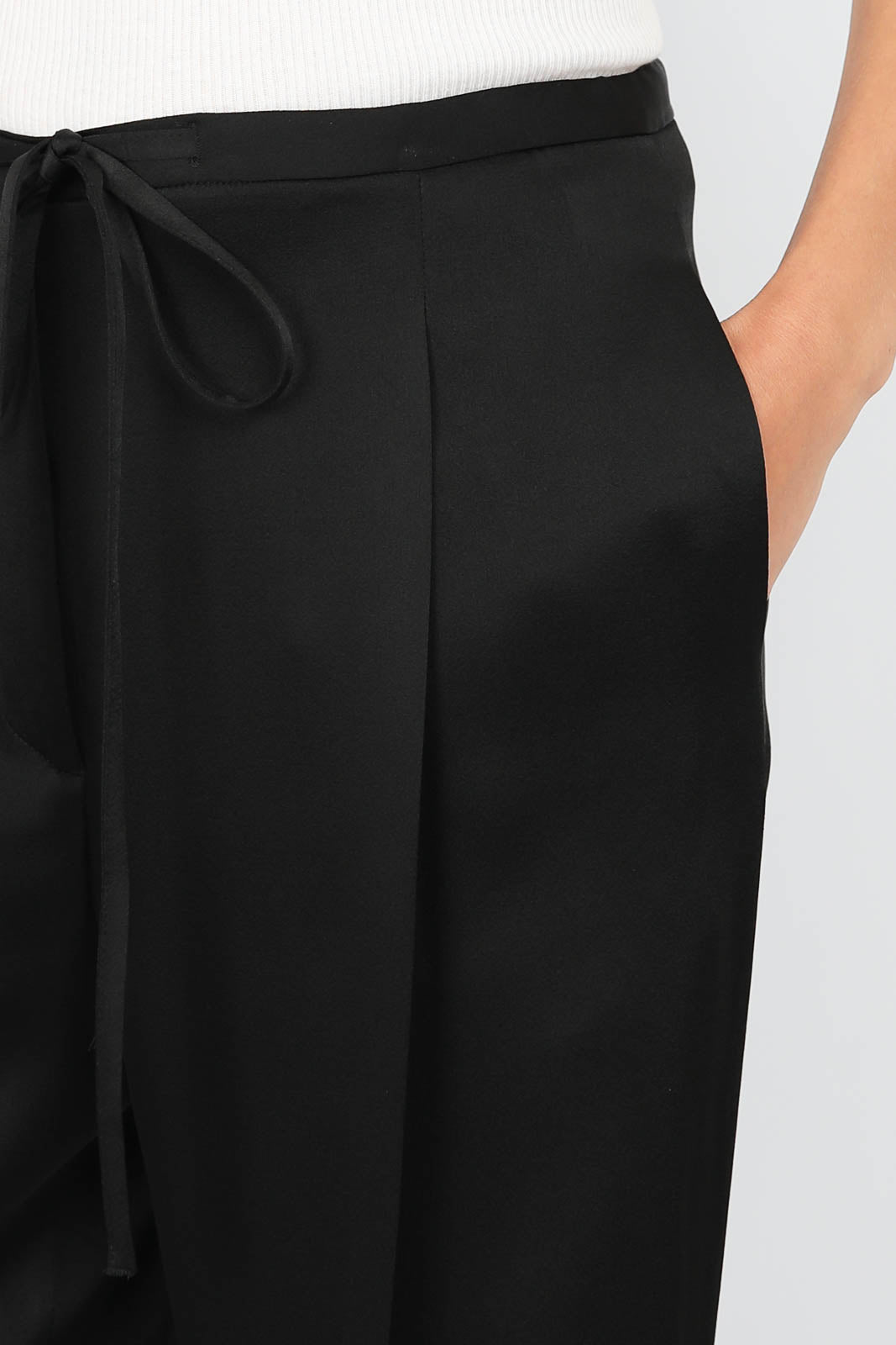 Hose aus Satin in Schwarz