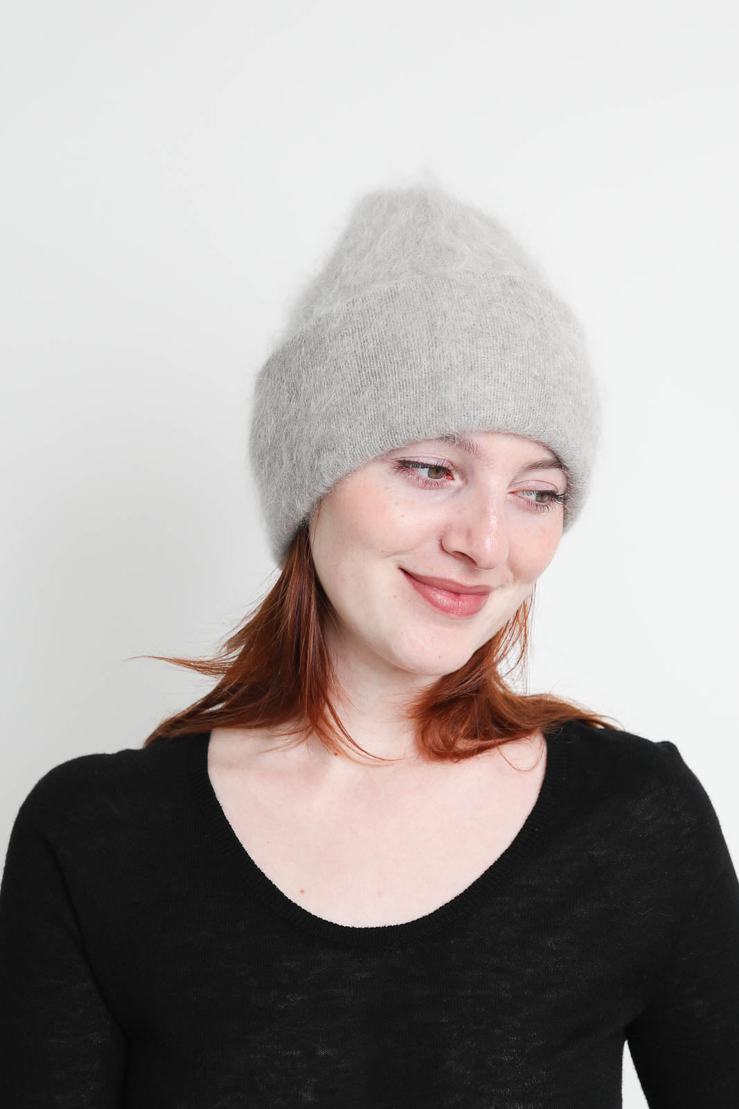 Soft Goat, Mütze Brushed Beanie in Greige