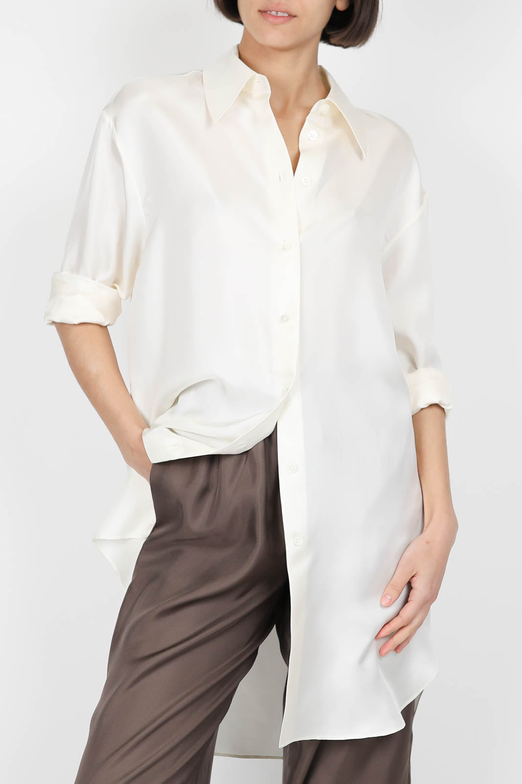 Bluse aus Seide in Cream