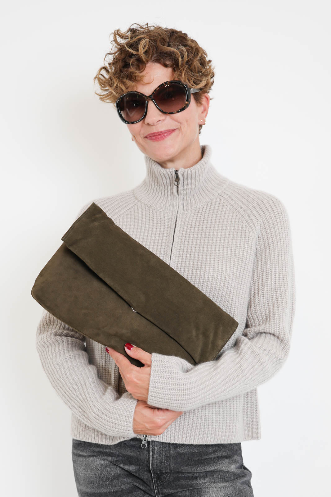 Zilla, Tasche Leather Longuette in Oliva
