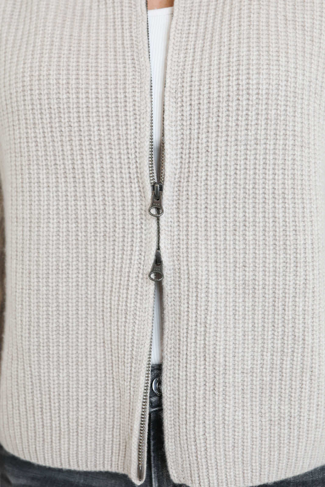 Lisa Yang, Cardigan Sadie Zip in Sand