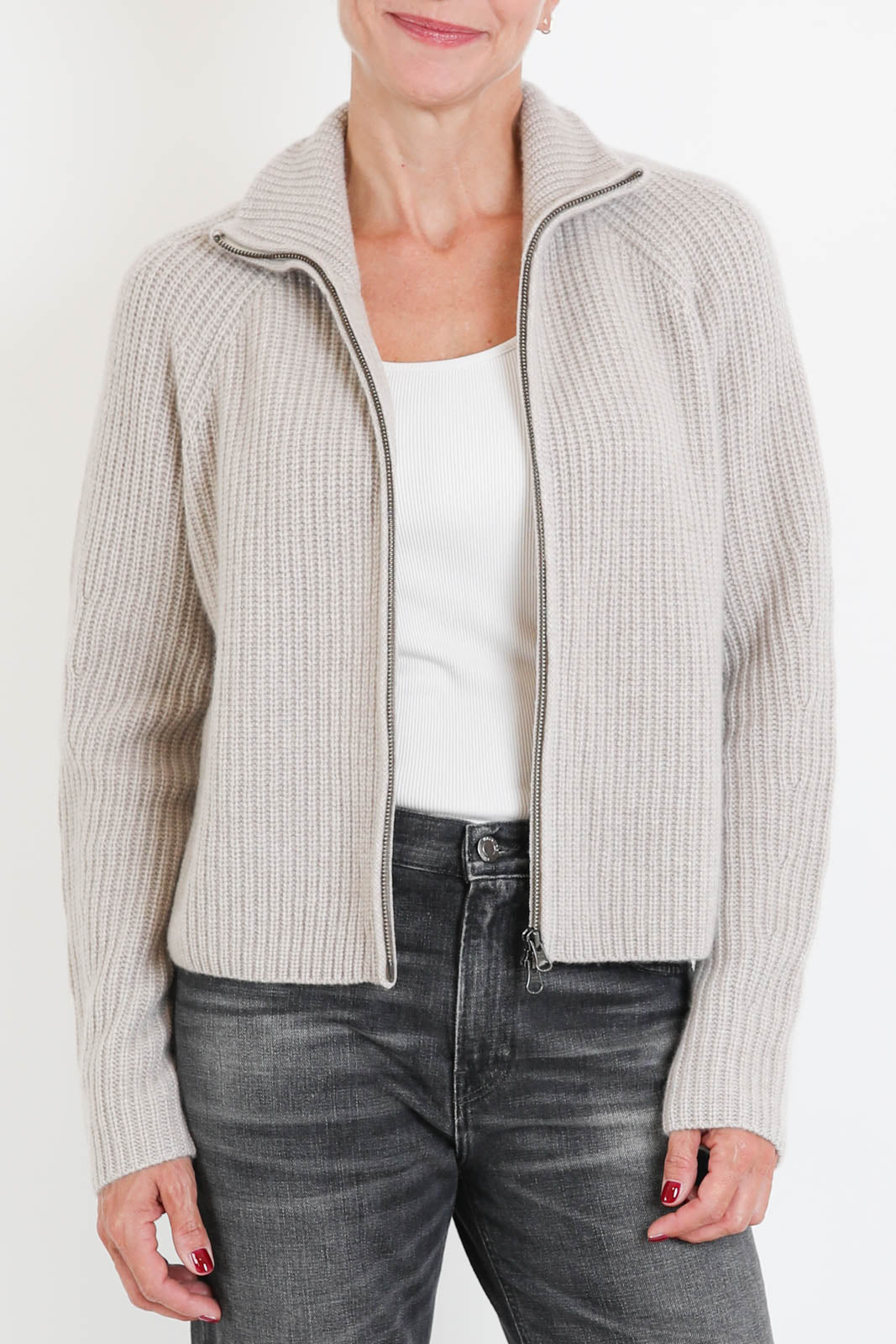 Lisa Yang, Cardigan Sadie Zip in Sand