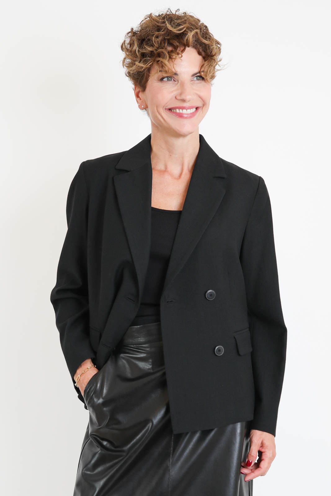 Pomandère, Blazer aus Wolle in Schwarz