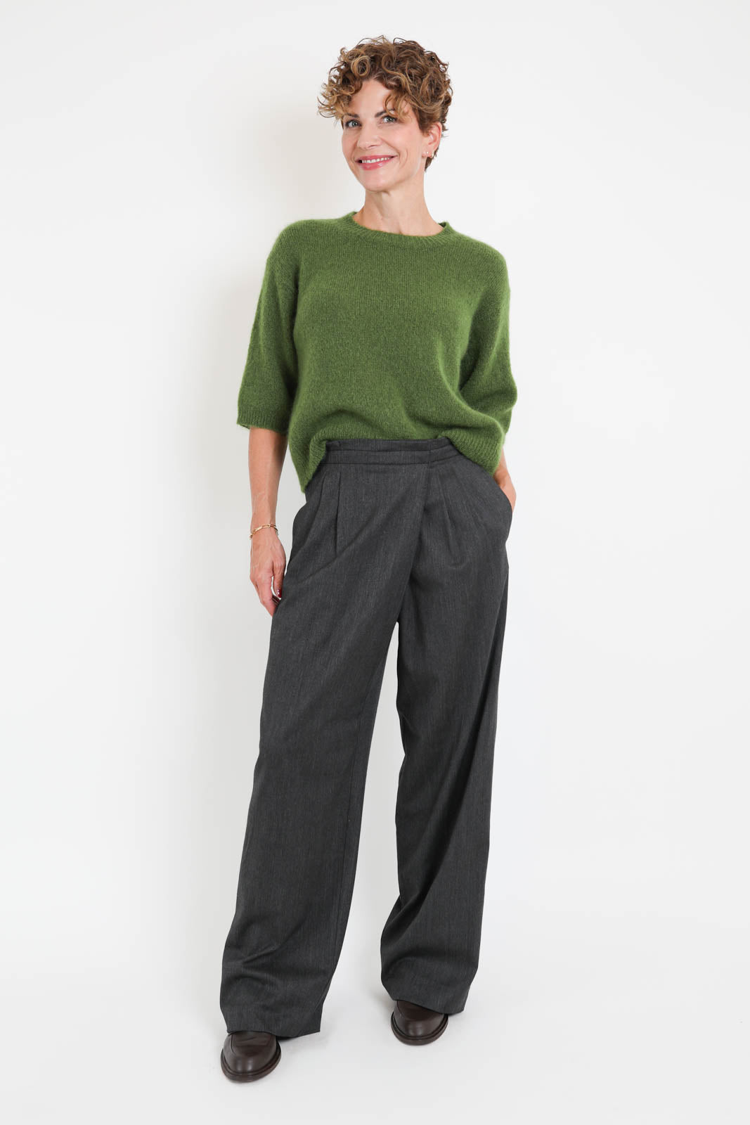 Pomandère, Hose aus Wolle in Anthracite