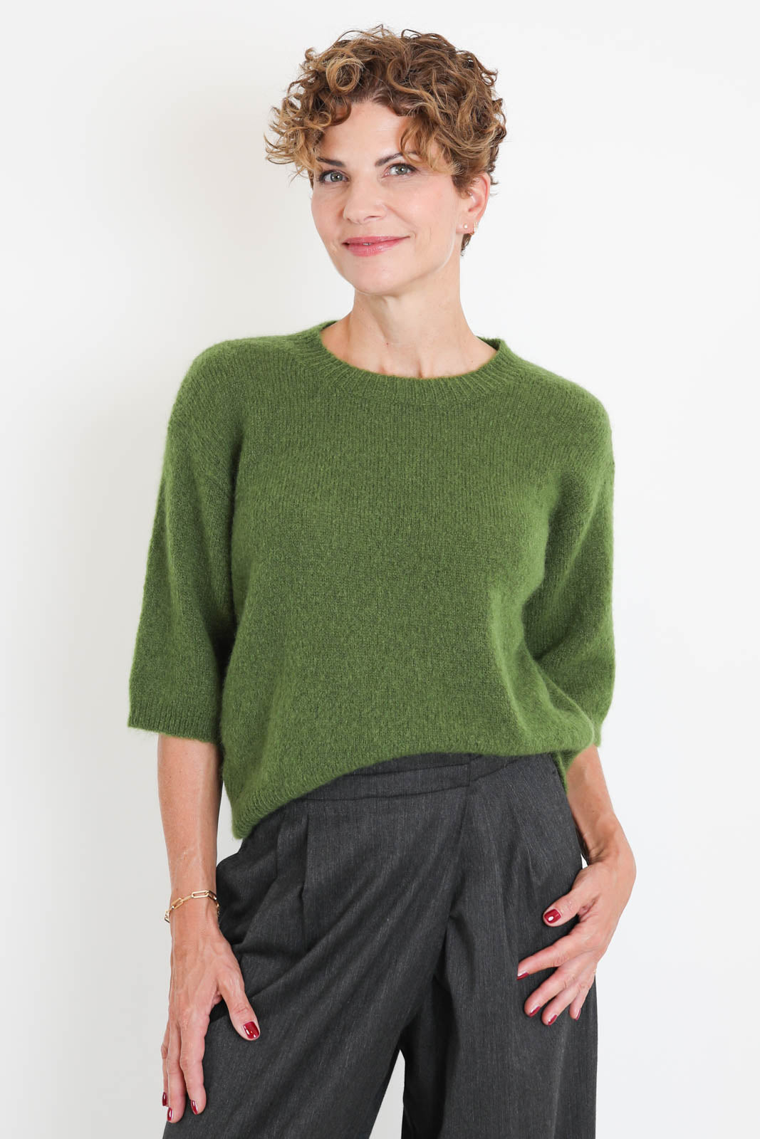Pomandère, Pullover aus Mohair in Seaweed Green