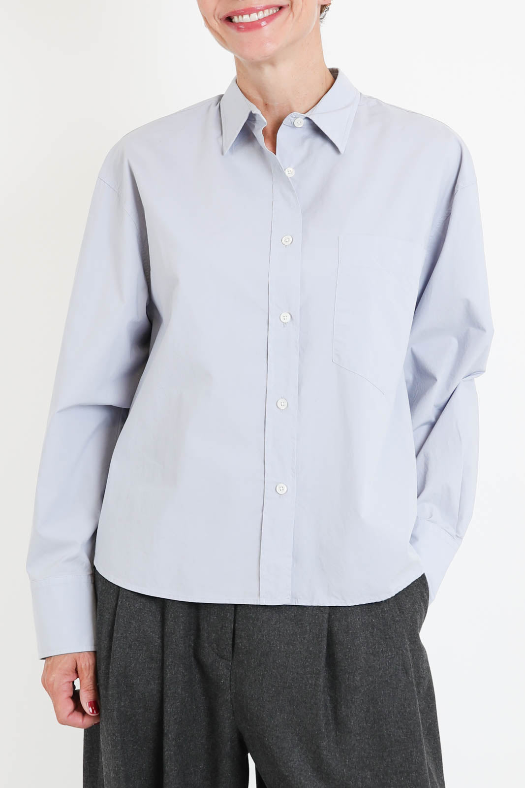 Zenggi, Bluse Cotton Poplin in Horizon Blue