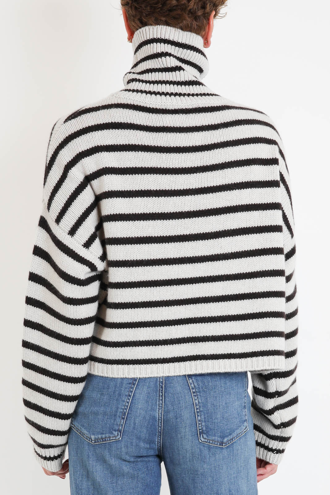 Lisa Yang, Pullover Zerlina Stripes in Oyster/Dark Oak