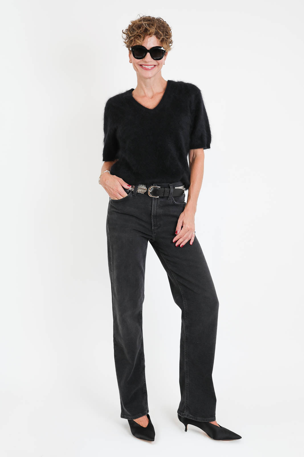 Lisa Yang, Pullover Lovisa in Black Brushed