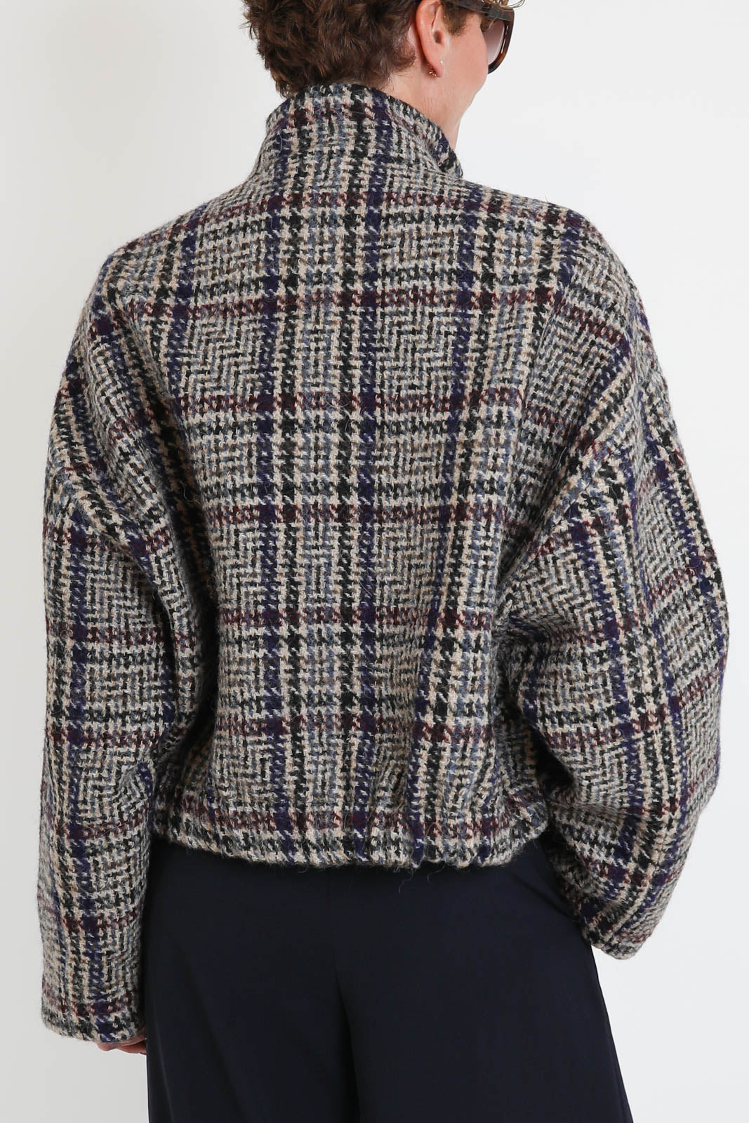 Zenggi, Jacke Wool Check in Limestone