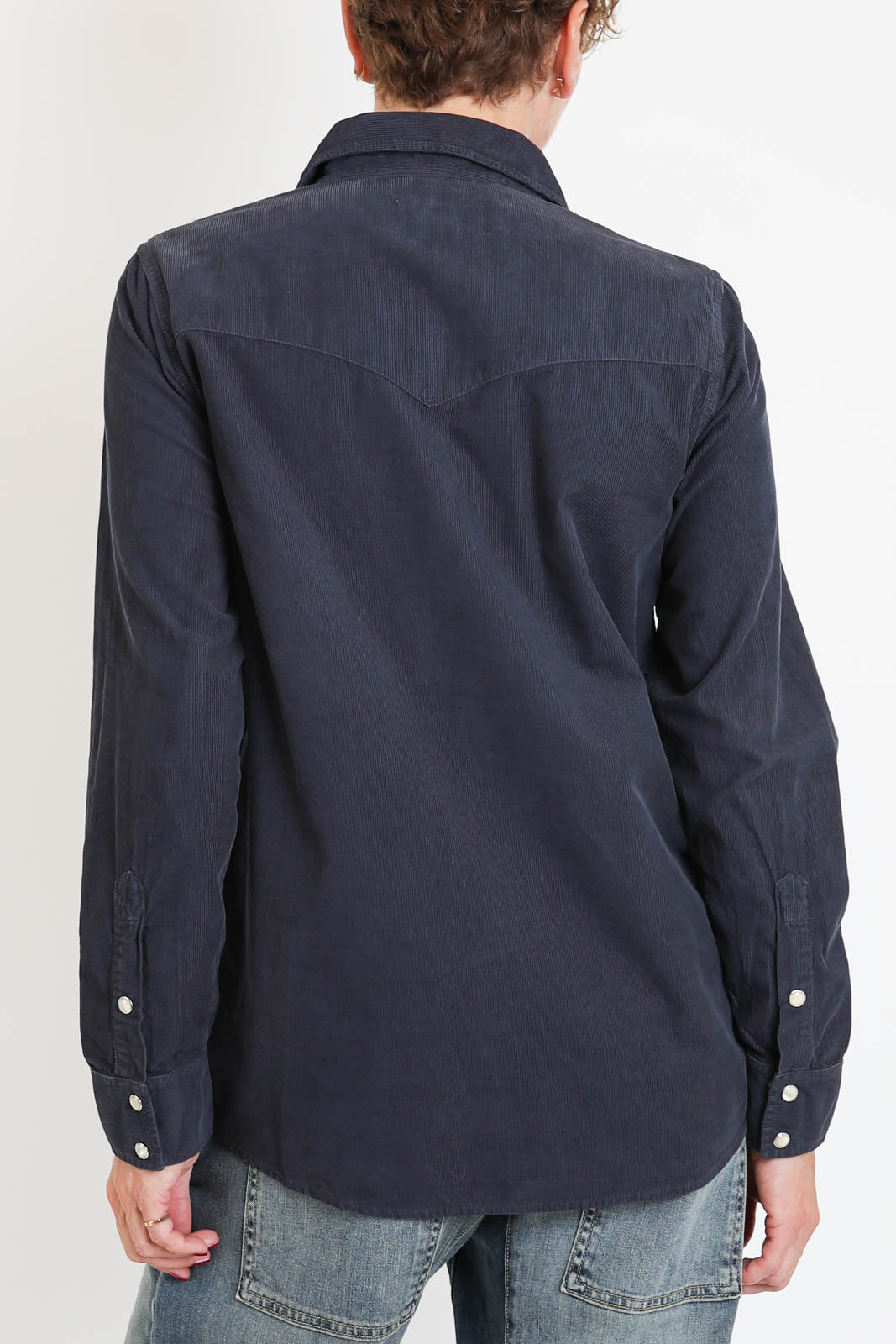 Nili Lotan, Bluse Travis Corduroy in Dusk Navy