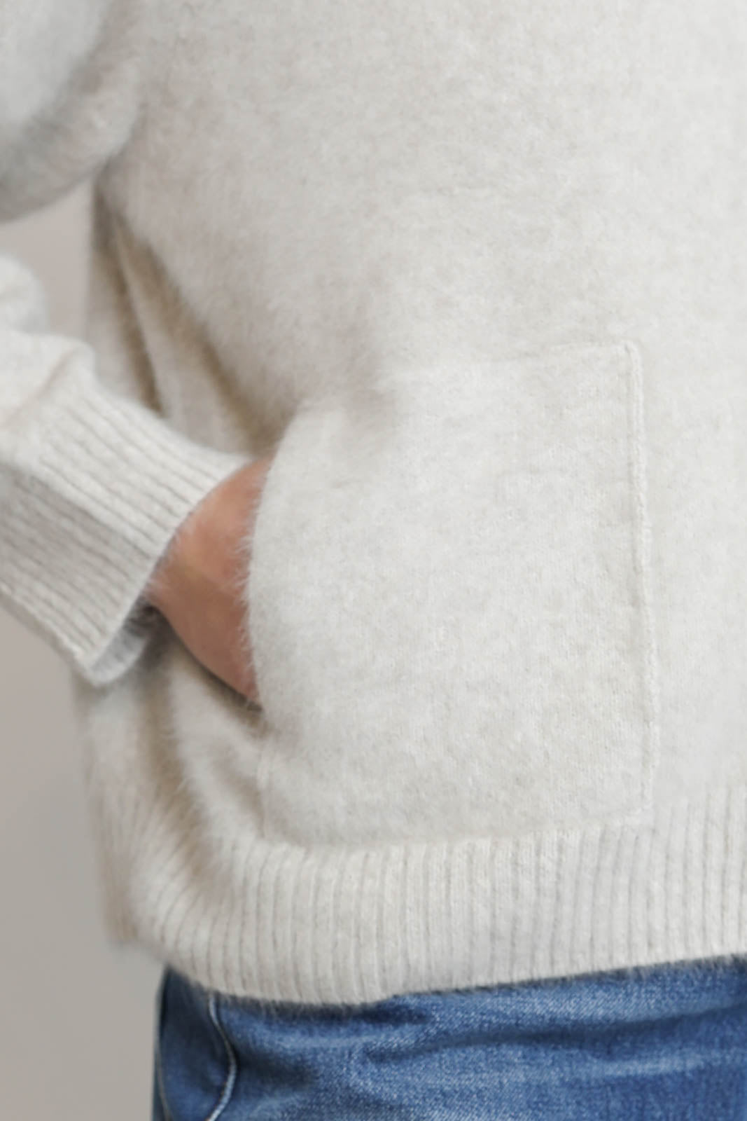 C. T. Plage, Cardigan Polo Neck in Ivory