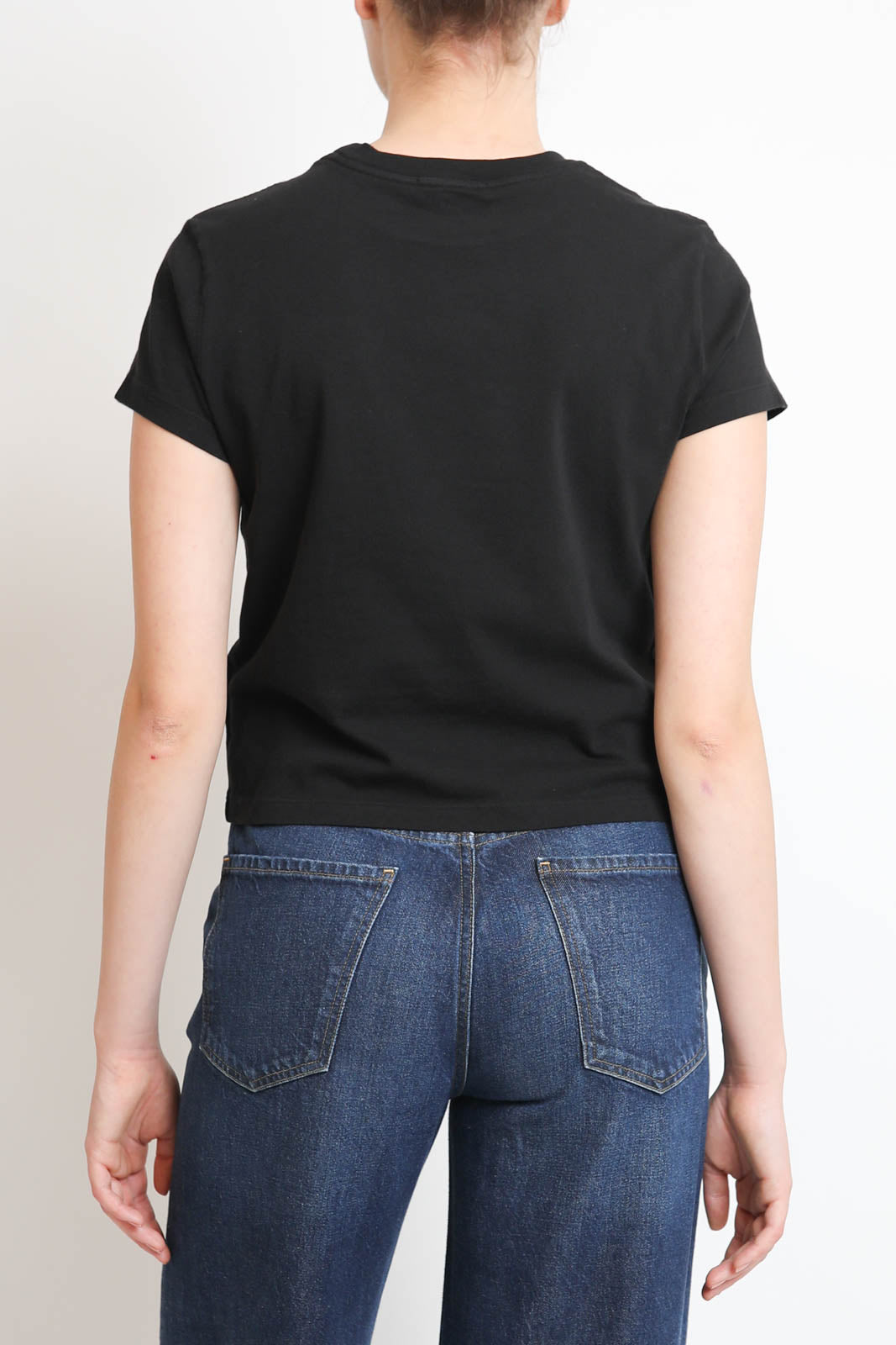 Agolde, T-Shirt Adine Shrunken in Schwarz