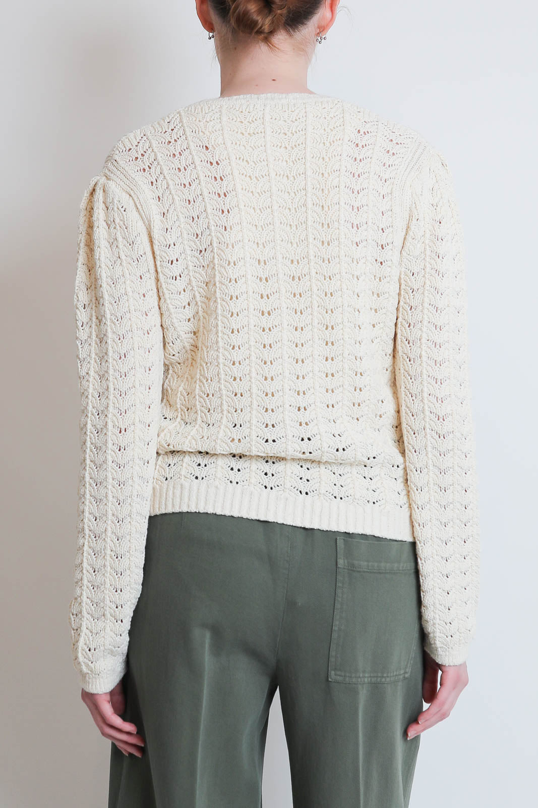 Forte-Forte, Cardigan Cotton Fan in Yogurt