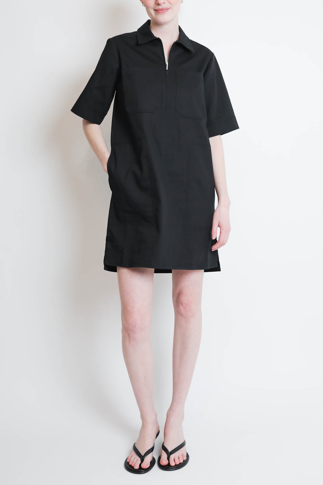 Lee Mathews, Kleid Drill Mini in Schwarz