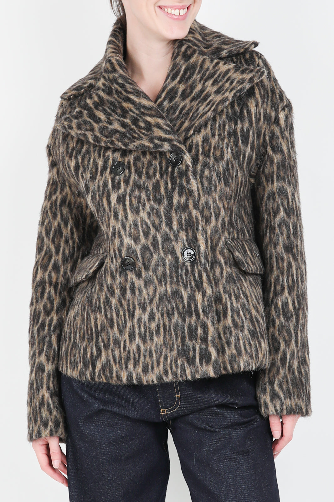 Jacke Ebby in Leopard Print