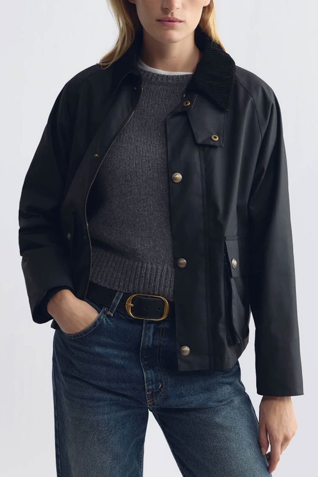 Nili Lotan, Jacke Brinley Waxed Short Parka in Schwarz