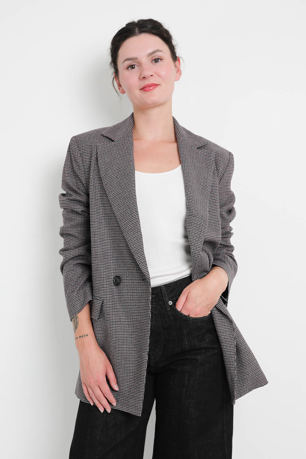 Zenggi Blazer Mini Check in Grey Melange