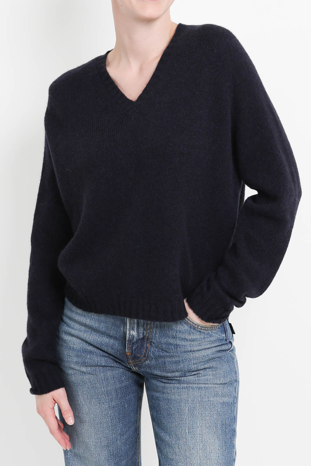 Roberto Collina, Pullover Scollo V in Navy