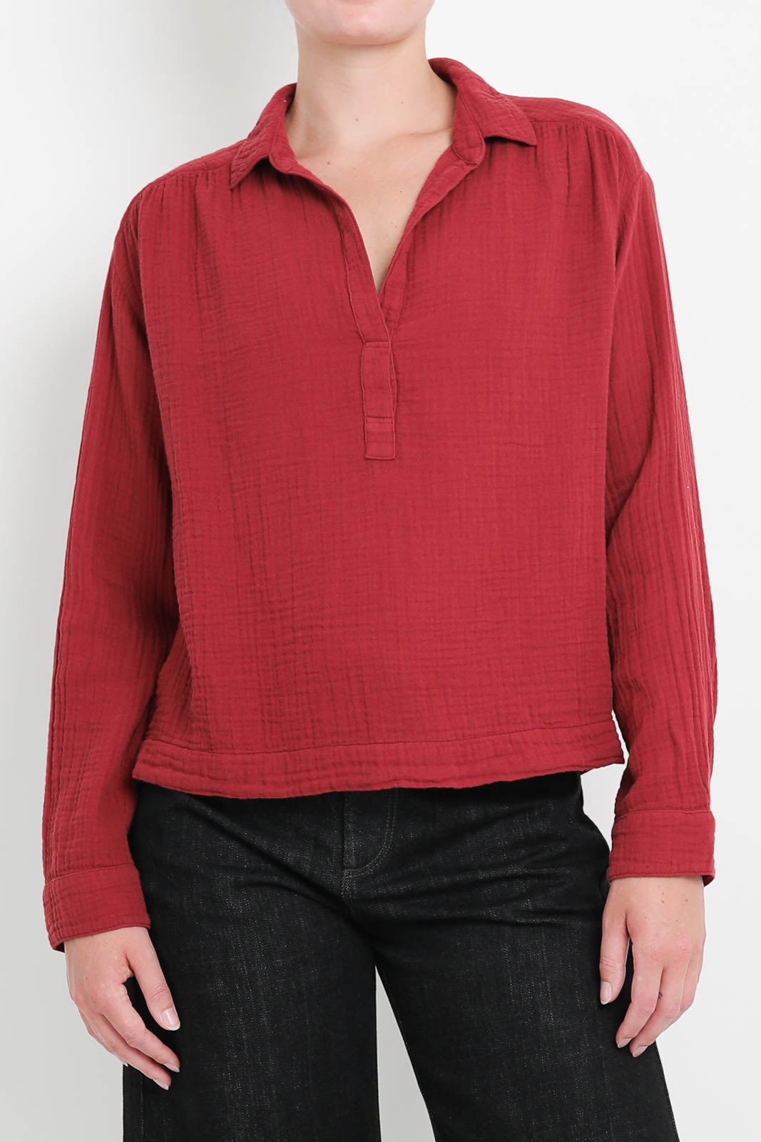 Xirena Bluse Brody In Red Dahlia